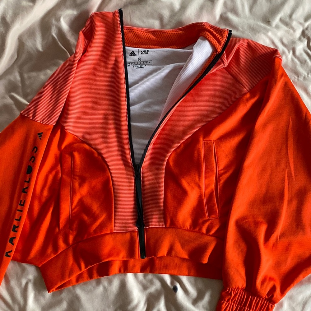 Orange Zip- Up Hoodie Addidas